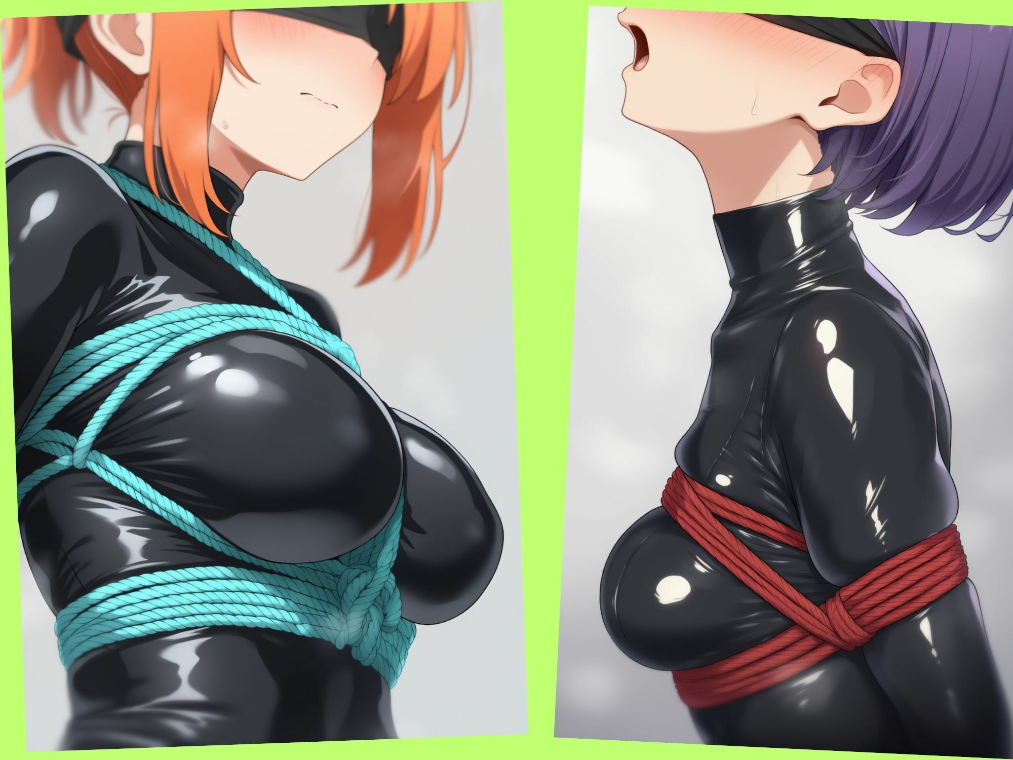 ボディスーツでおっぱいを縛られている女の子 サンプル画像5