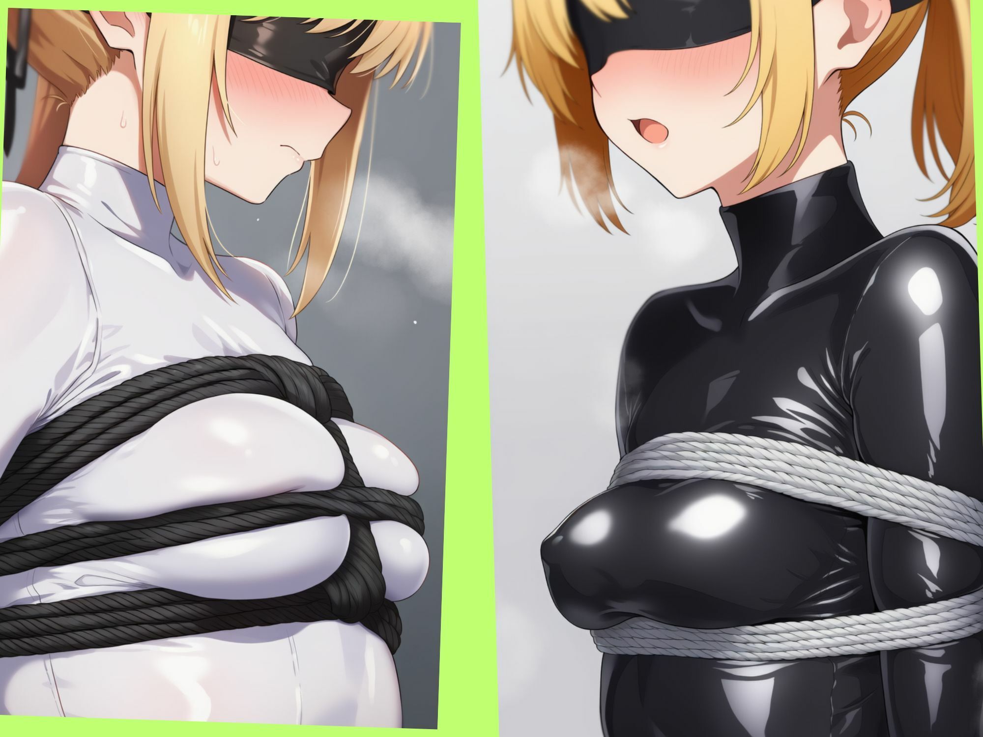 ボディスーツでおっぱいを縛られている女の子 サンプル画像9