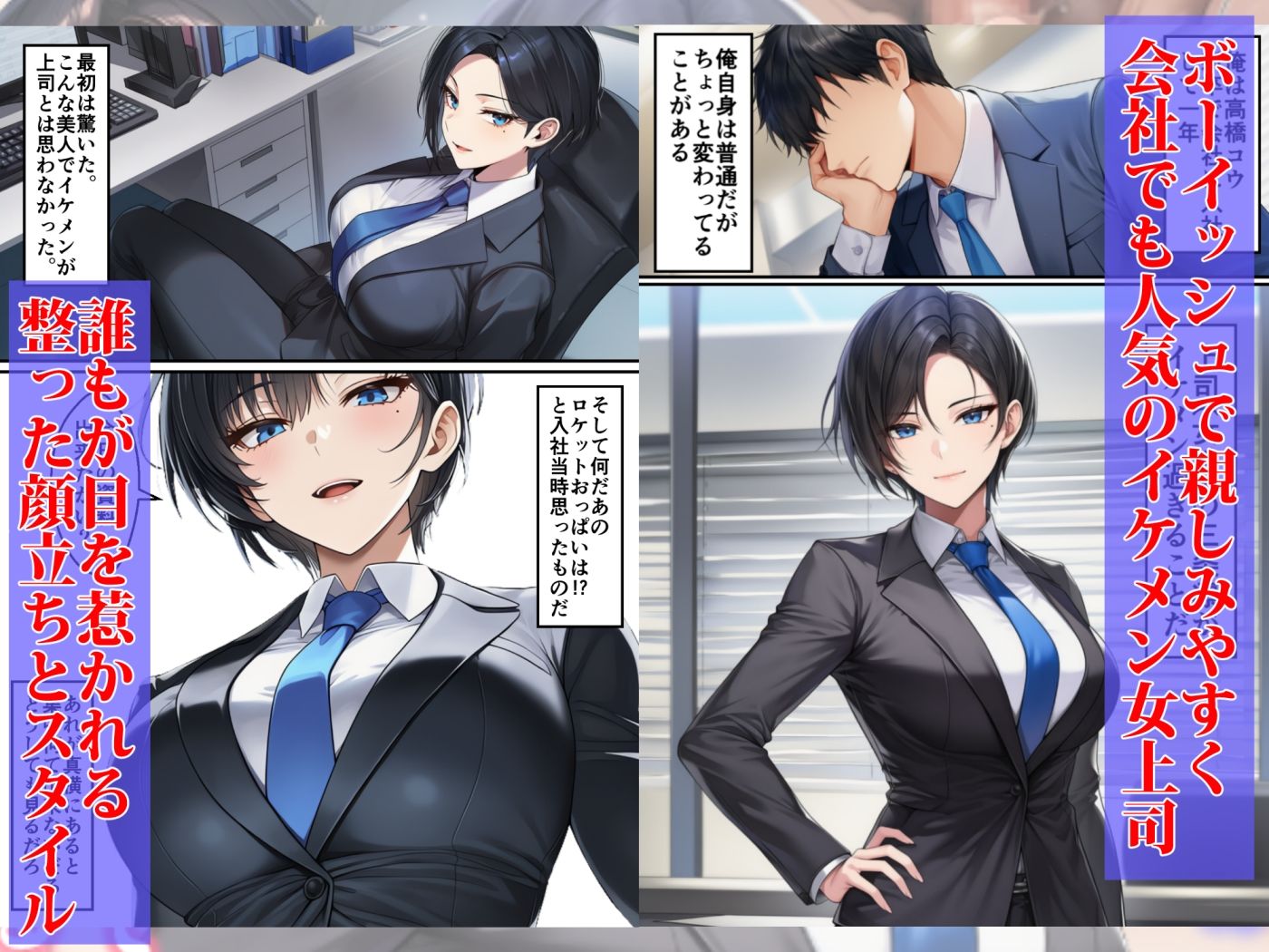 ボーイッシュイケメン女上司が一夜の過ちで目覚める話 サンプル画像1