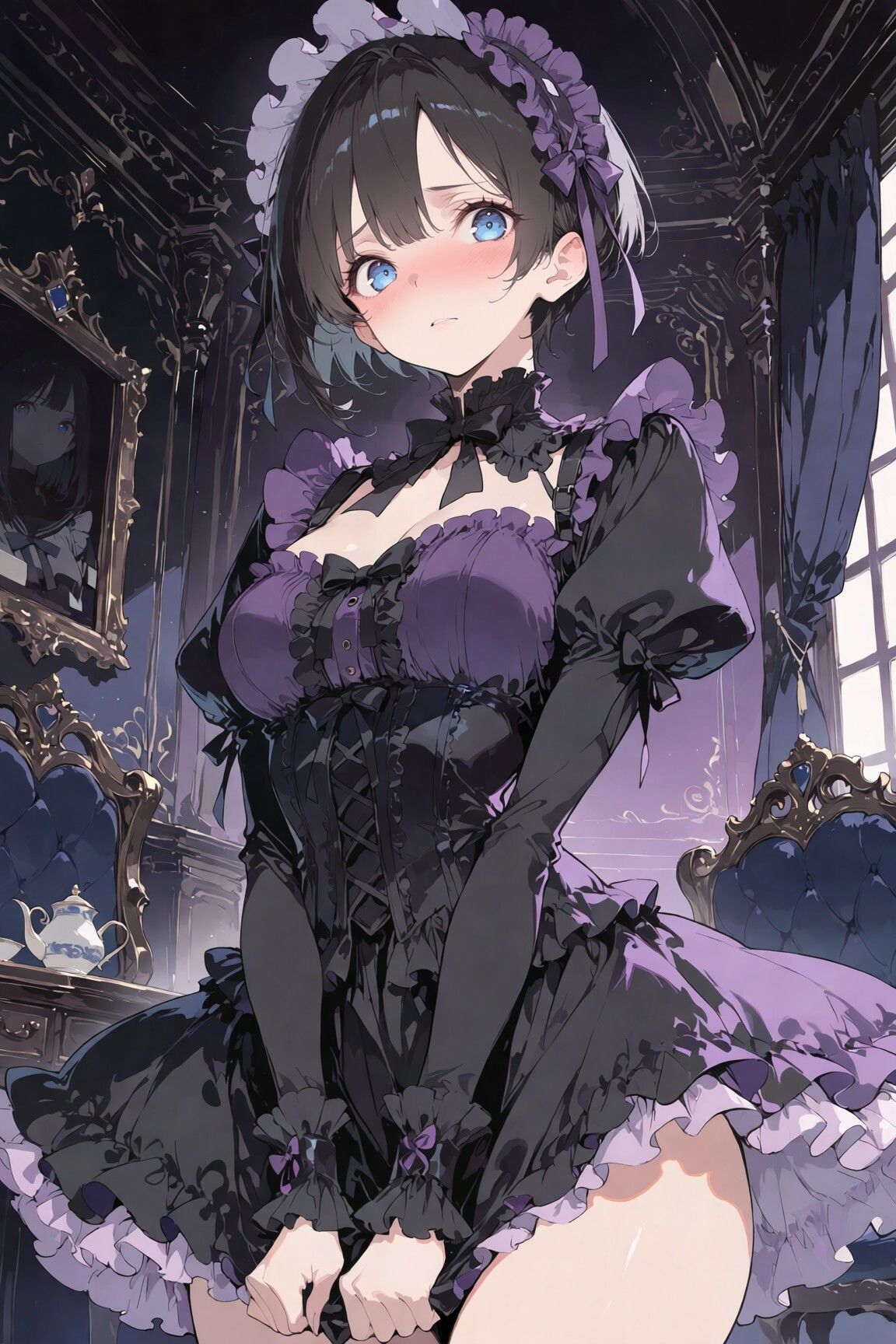ボーイッシュ巨乳メイドの夜伽奉仕 〜ゴスロリを脱ぎ捨てて御主人様に捧げる蜜尻〜 サンプル画像1