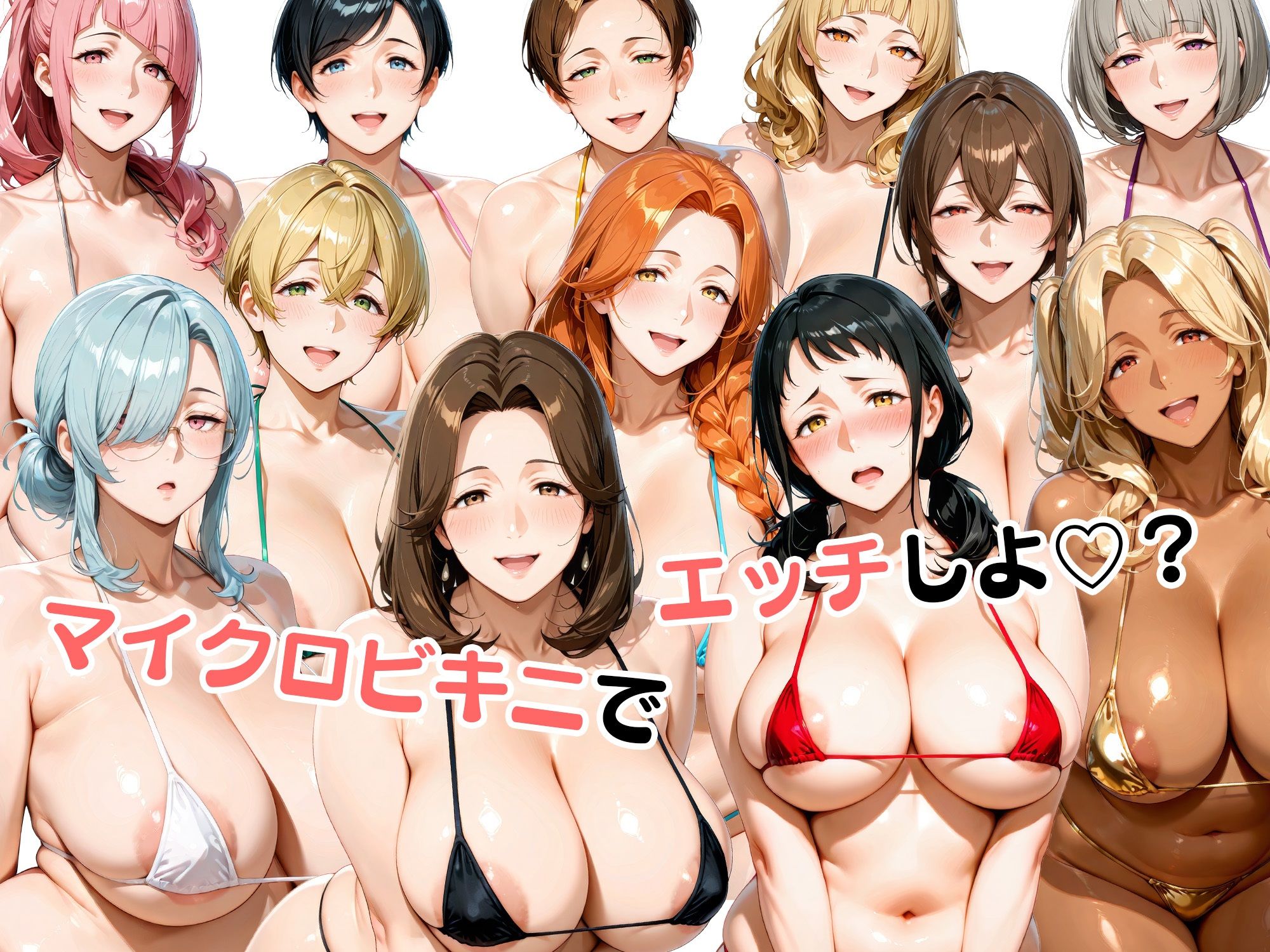 マイクロビキニで不倫セックスを楽しむ12人の人妻 サンプル画像10