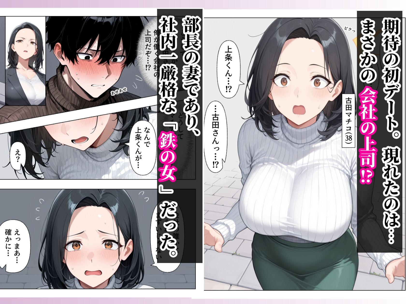 マチアプで出会った人妻は欲求不満な上司だった。デカチン精液まみれで寝とった（NTR）話 サンプル画像3