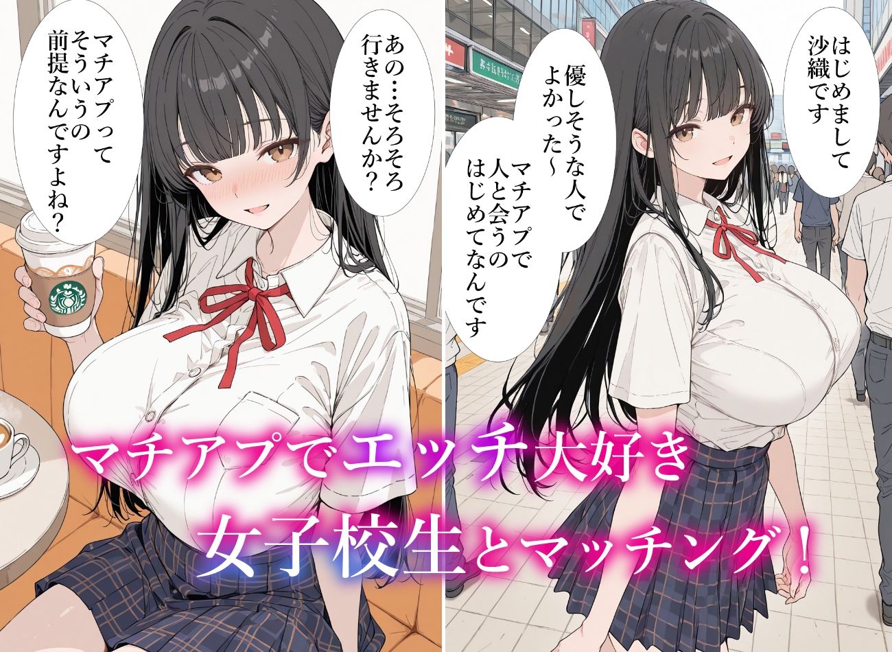 マチアプで出会った女子校生がセックス前提だったから中出ししまくった話 サンプル画像1