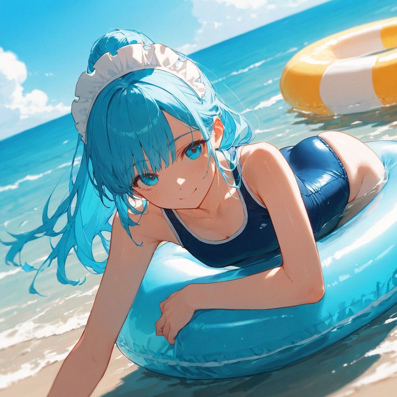 メイドさんと海でいちゃラブ（はーと） サンプル画像1