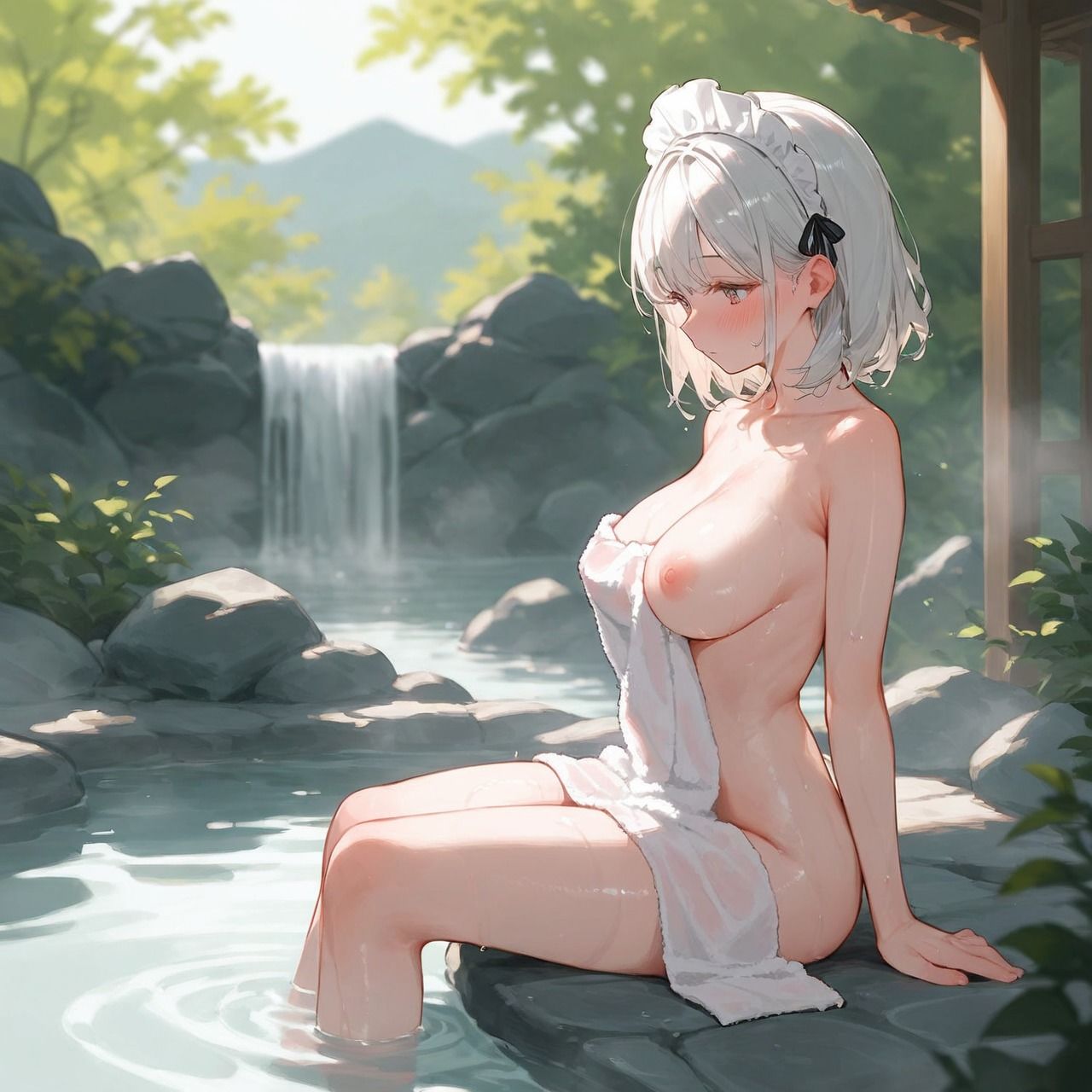 メイドさんと温泉でいちゃラブ（はーと） サンプル画像3