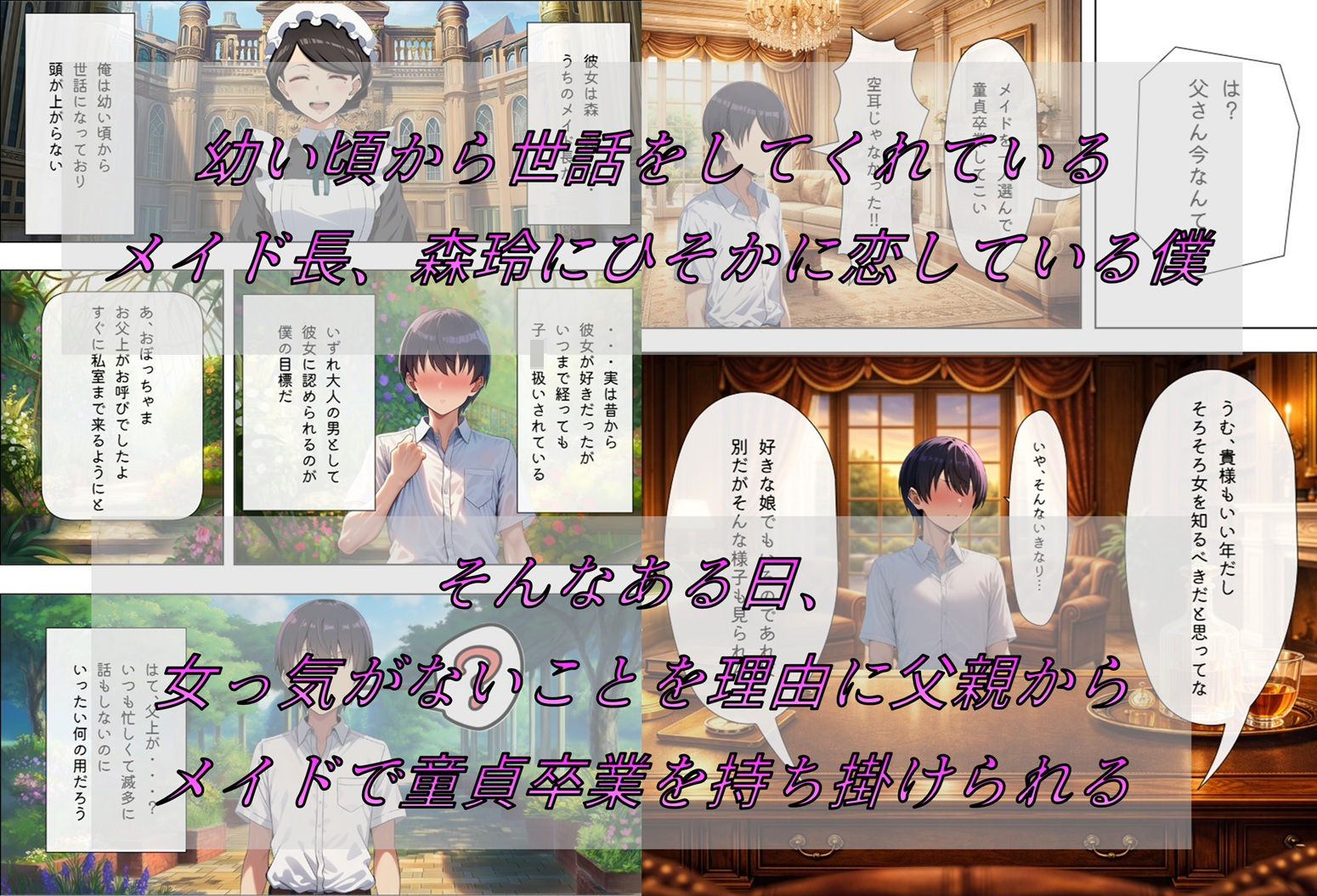 メイドで童貞卒業するよう言われたので昔から好きだった行き遅れ処女メイド長を寵愛して孕ませる話 サンプル画像1