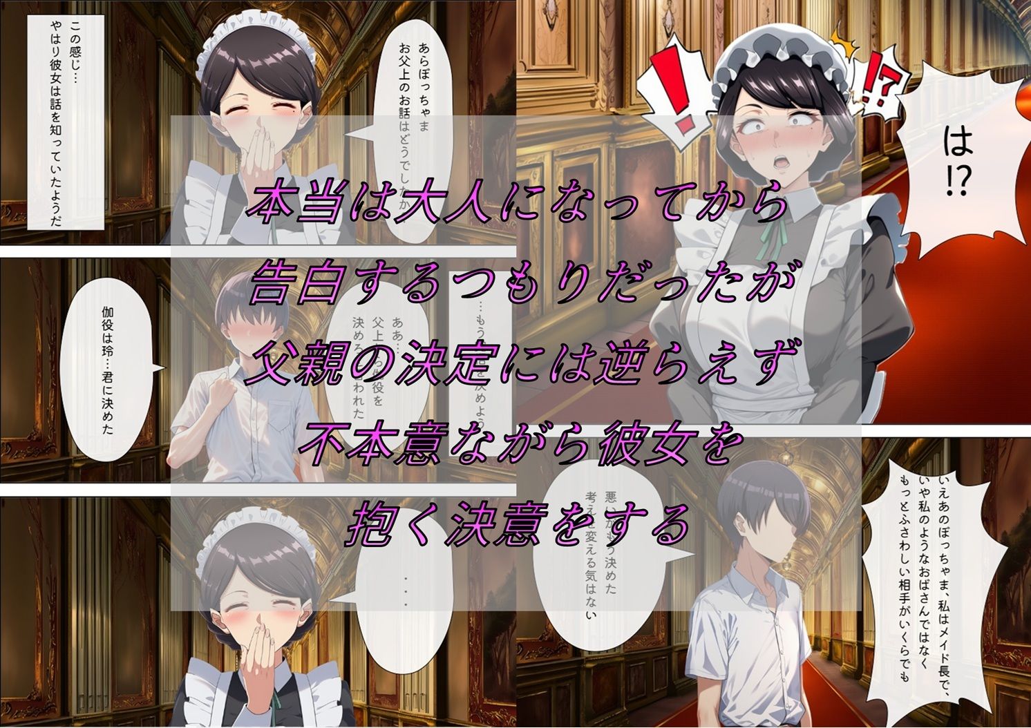 メイドで童貞卒業するよう言われたので昔から好きだった行き遅れ処女メイド長を寵愛して孕ませる話 サンプル画像2