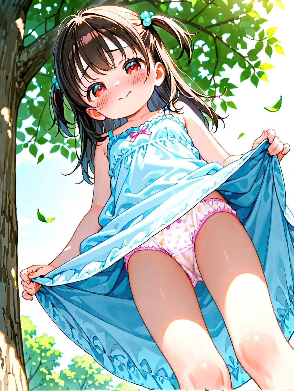 メス〇キが恥ずかしい顔してスカートを捲り上げてパンツを見せてくれるイラスト300枚 サンプル画像7