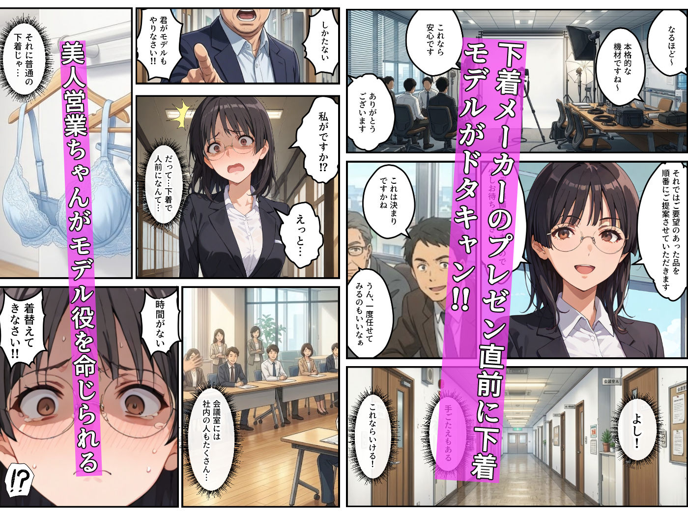 モデル来ないから…お前が下着モデルやれ！ー美人営業ちゃんの羞恥プレゼンー サンプル画像1