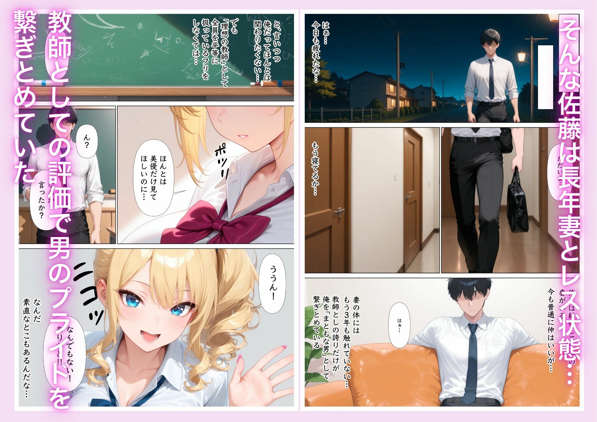 レス教師が教え子金髪ギャルと禁断の中出しセックスした話 サンプル画像2