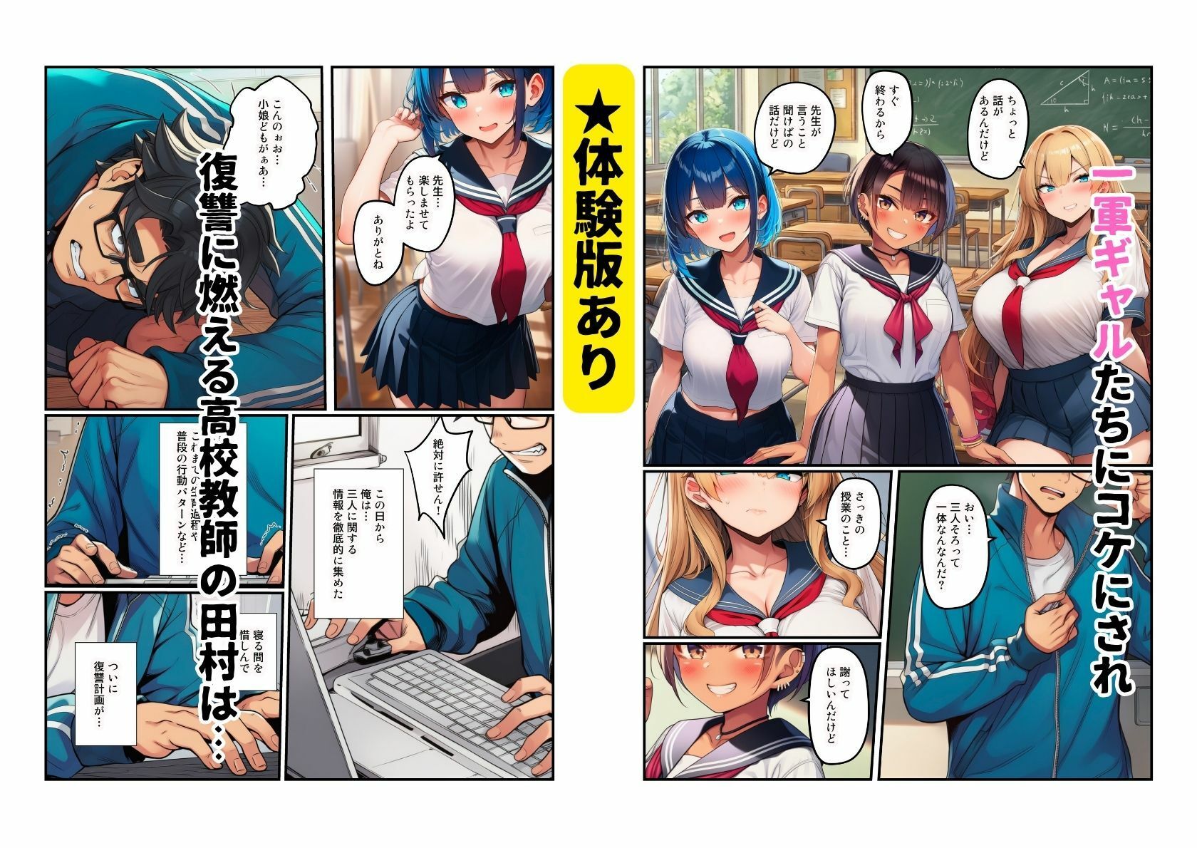一軍ギャルがパパ活バレた！ 陰キャ教師に脅されて調教SEX サンプル画像1