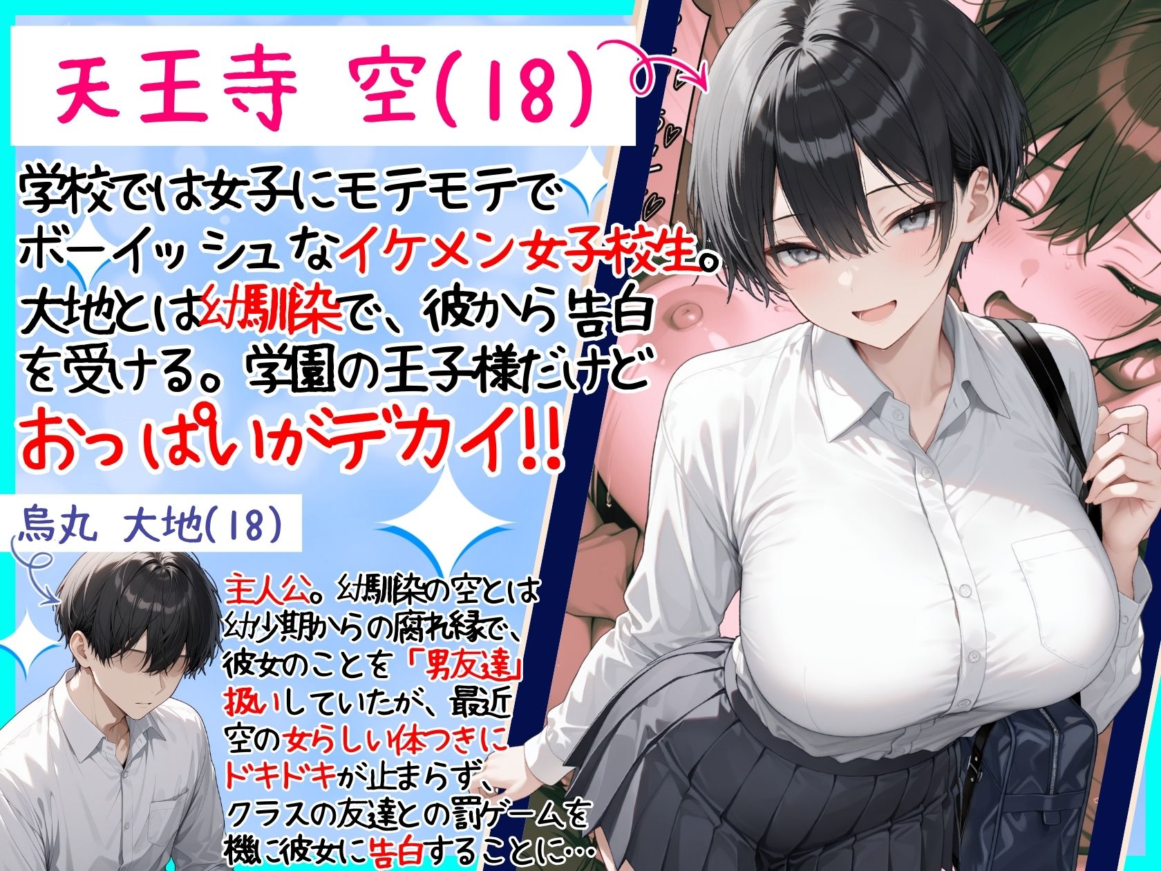 一週間後に学園の王子様な巨乳幼馴染とイチャらぶセックスする話 サンプル画像1