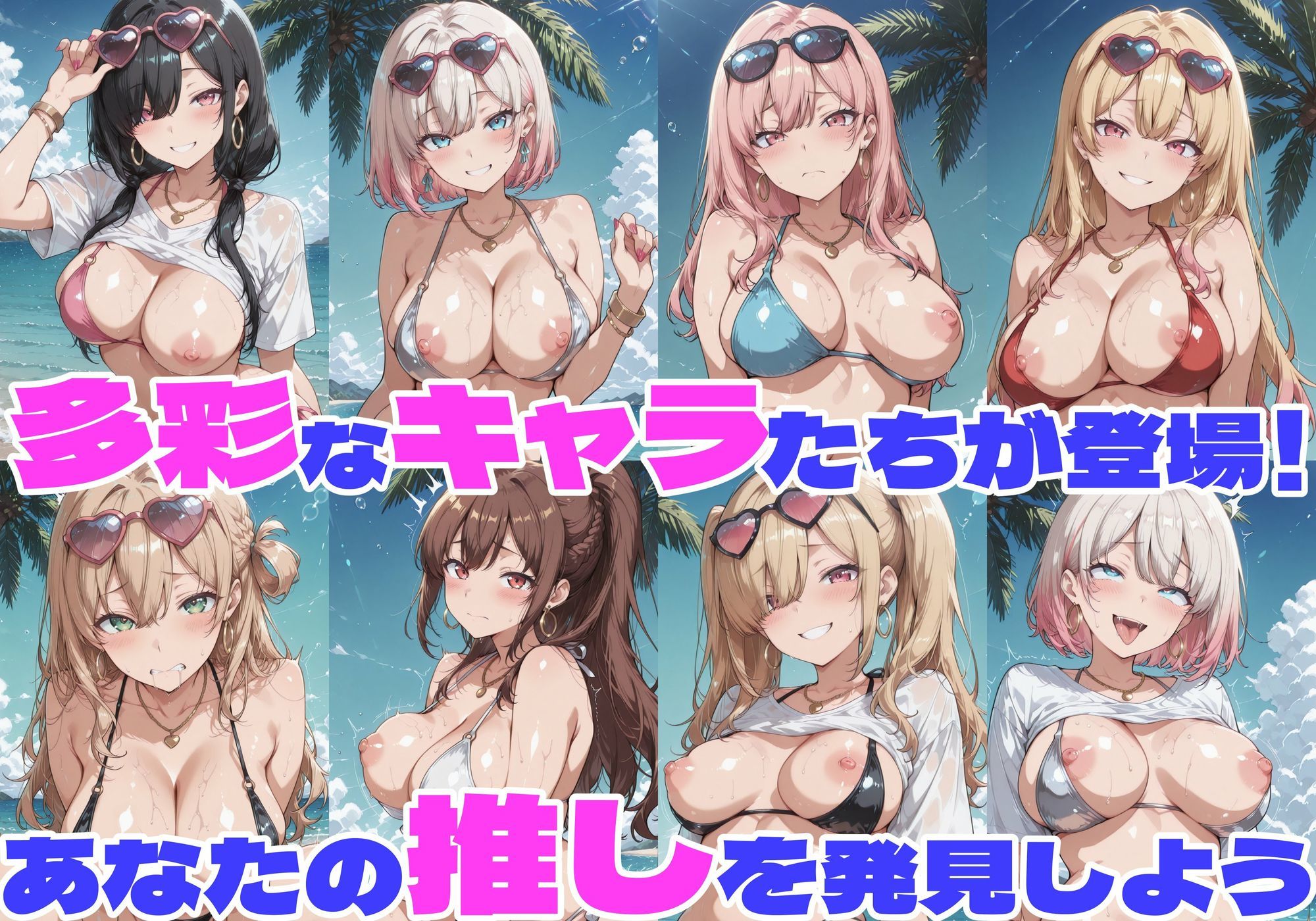 乱交学園No.25〜白ギャルビキニ編〜ドスケベ淫乱白ギャルたちとビキニでやりまくれ！【CG500枚】 サンプル画像3