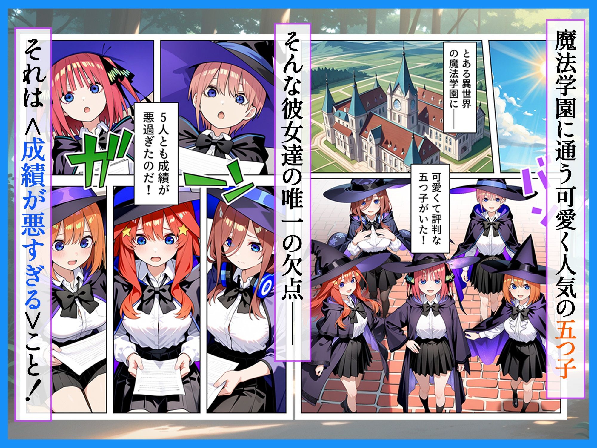 五等分のダンジョン 落第生の五つ子 追試で向かった迷宮でエロ教師の罠にハメられ発情SEX サンプル画像1