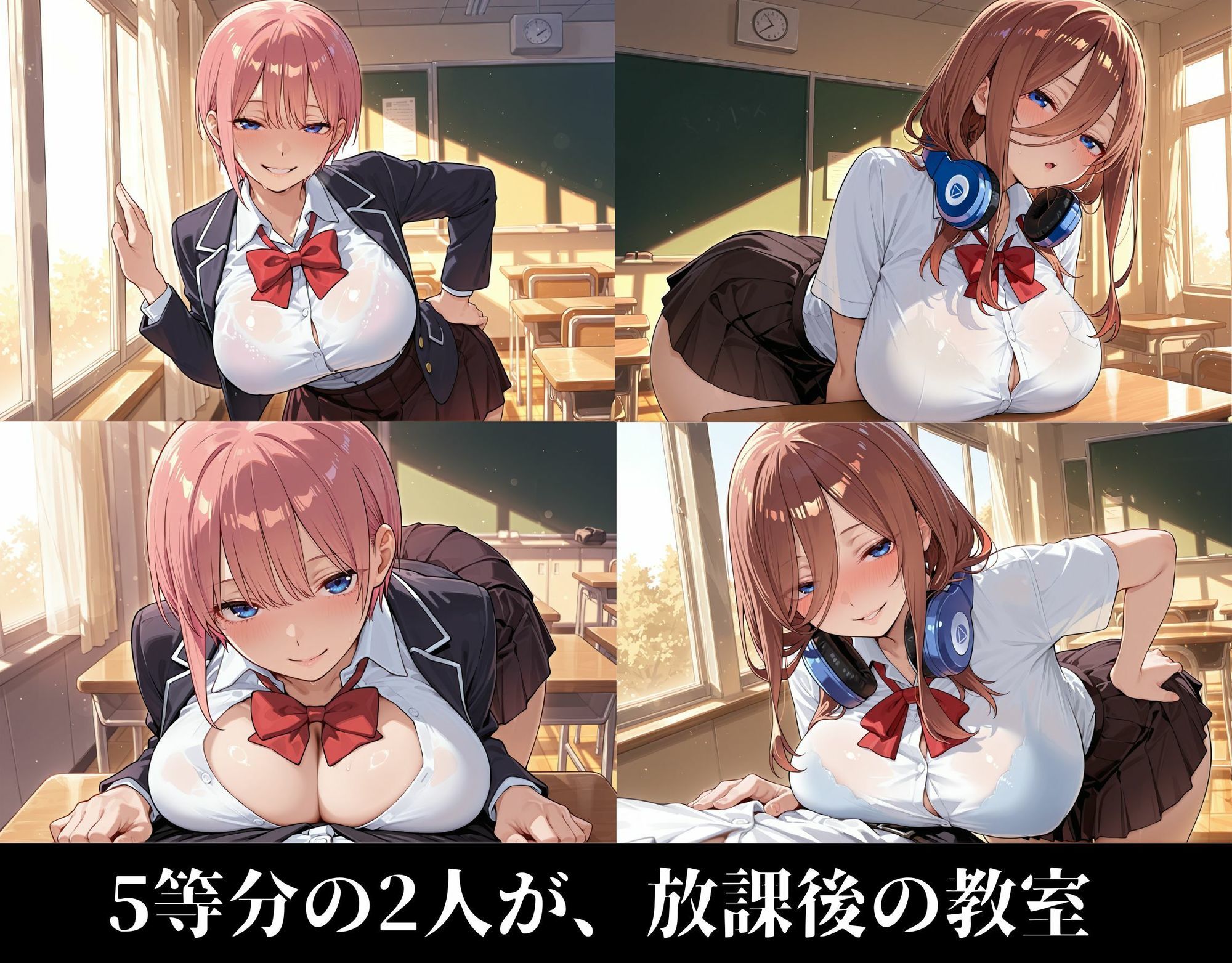 五等分の白濁   〜〇花と〇玖 放課後濃厚ぶっかけ〜 サンプル画像4
