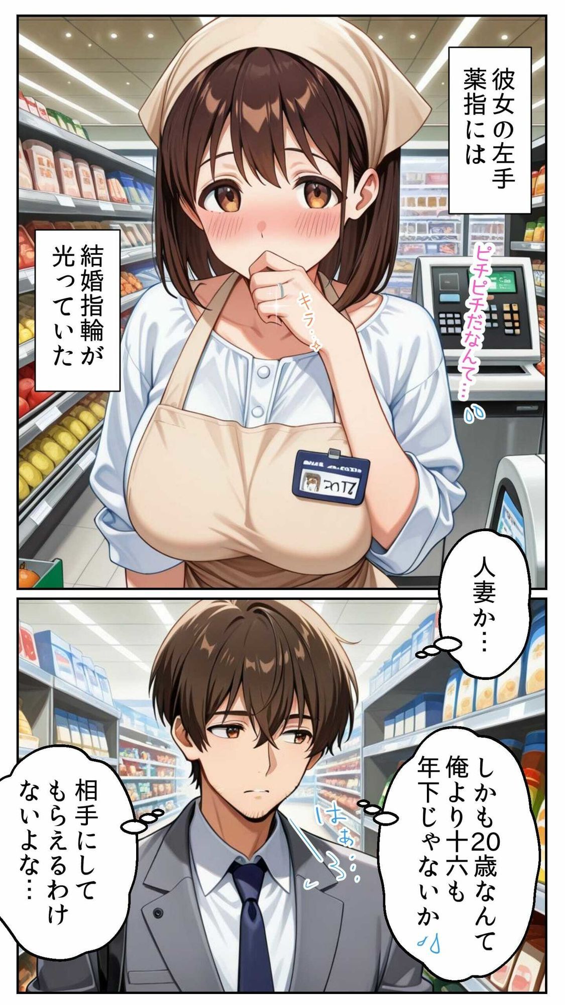 人妻パートさんと禁断の媚薬NTR 〜20歳の若妻がスーパーで乱れる午後〜 サンプル画像1