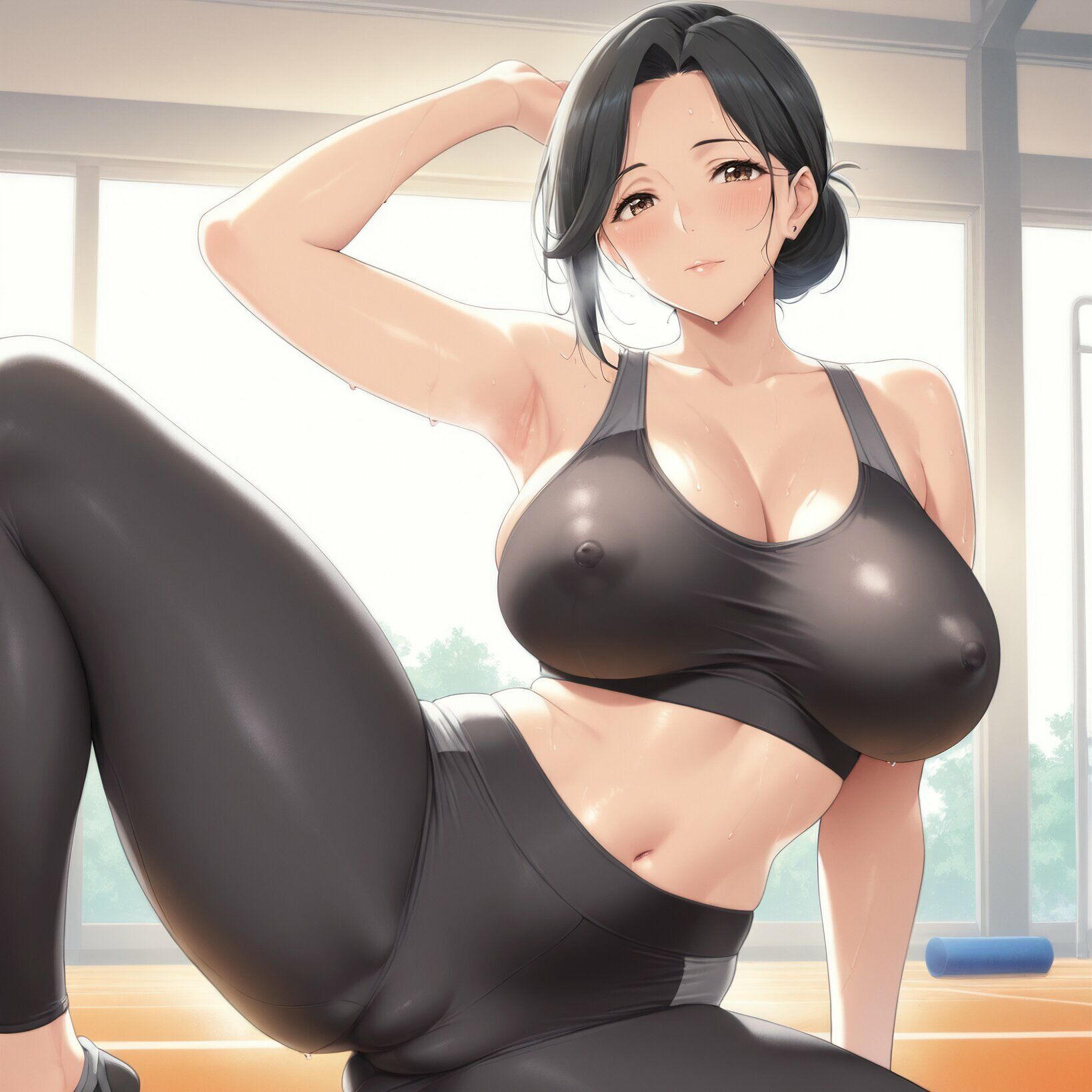 人妻フィットネス〜汁だくルーティン〜 サンプル画像1