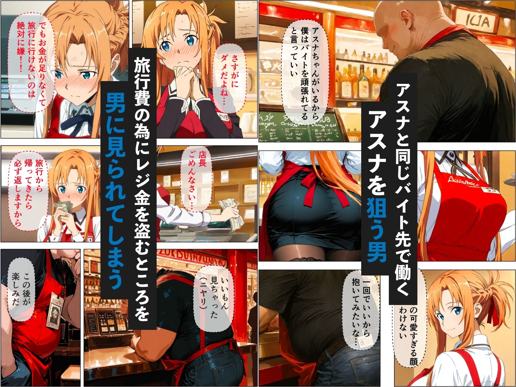 仕事ができないキモ男にアスナが弱みを握られて寝取られる話 サンプル画像2