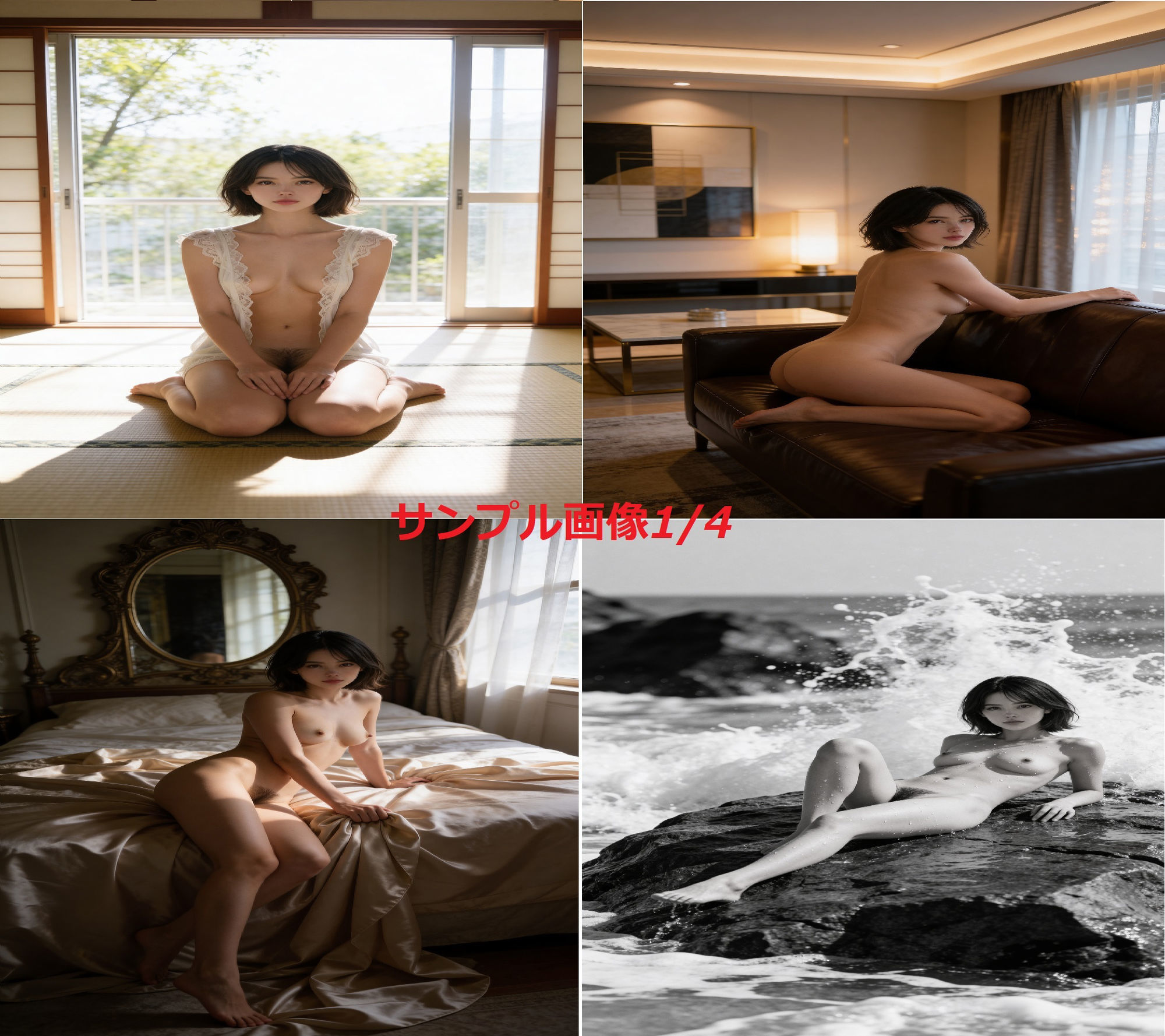 仮想の女神が脱いだら… AI実写風ヌード102枚 サンプル画像1