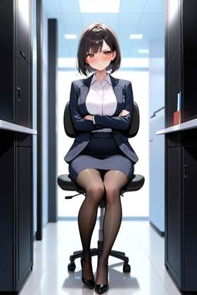 会社で黒タイツのOLと二人きりになったら、フェラされまくった話 サンプル画像1