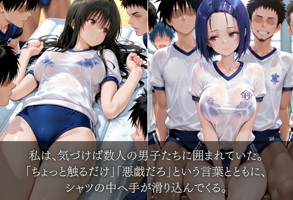 体育館で弄ばれる巨乳な先輩 サンプル画像1