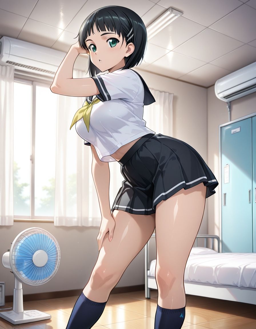 体調不良で保健室で休んでたら、桐ヶ谷◯葉が看病してくれて。。。 サンプル画像2