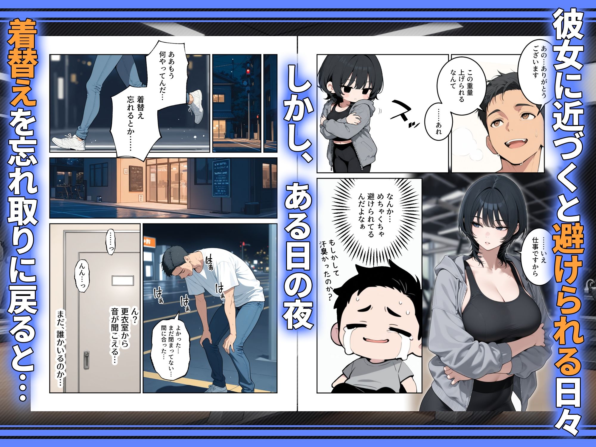 俺を嫌ってると思ってた美人トレーナーが実は体臭に興奮する汗匂いフェチだったので、筋トレ後の蒸れチンコでチン嗅ぎセックスしてあげた話 サンプル画像2