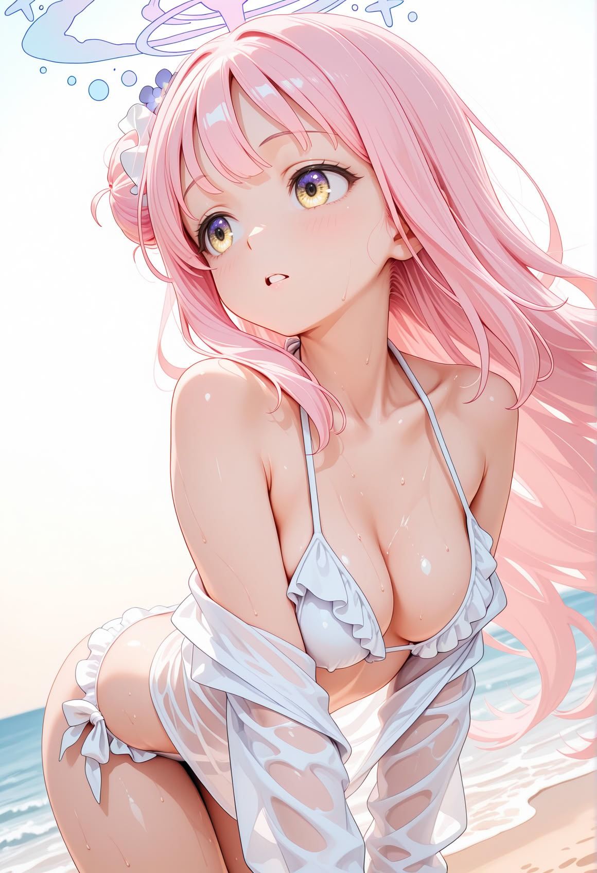 催● 渚物語 〜ブル〇カ 聖園〇カ 水着ビキニ編〜 海水浴で賑わう常夏のビーチ、そして蘇るあの日の悪夢 サンプル画像1
