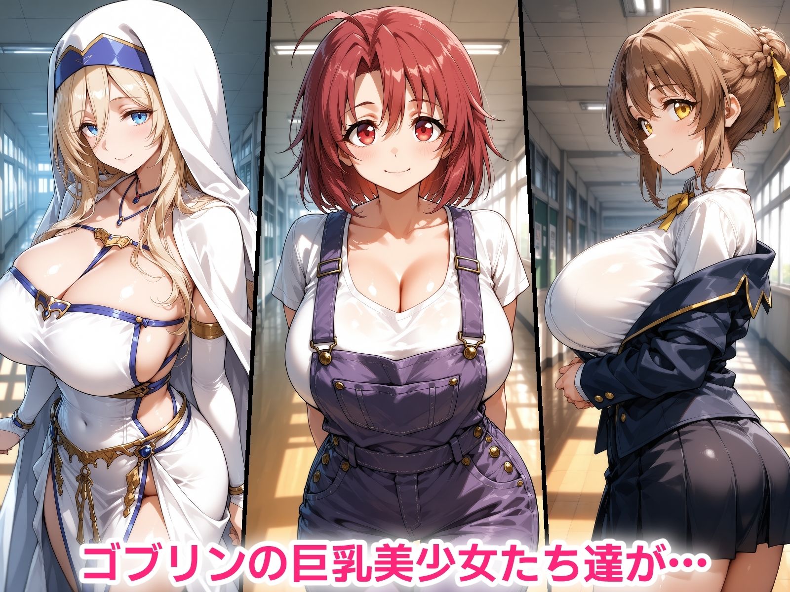 催●おじさんに寝取られる！ゴブリンの巨乳美少女たち〜全員メス堕ち・孕ませ〜 サンプル画像1