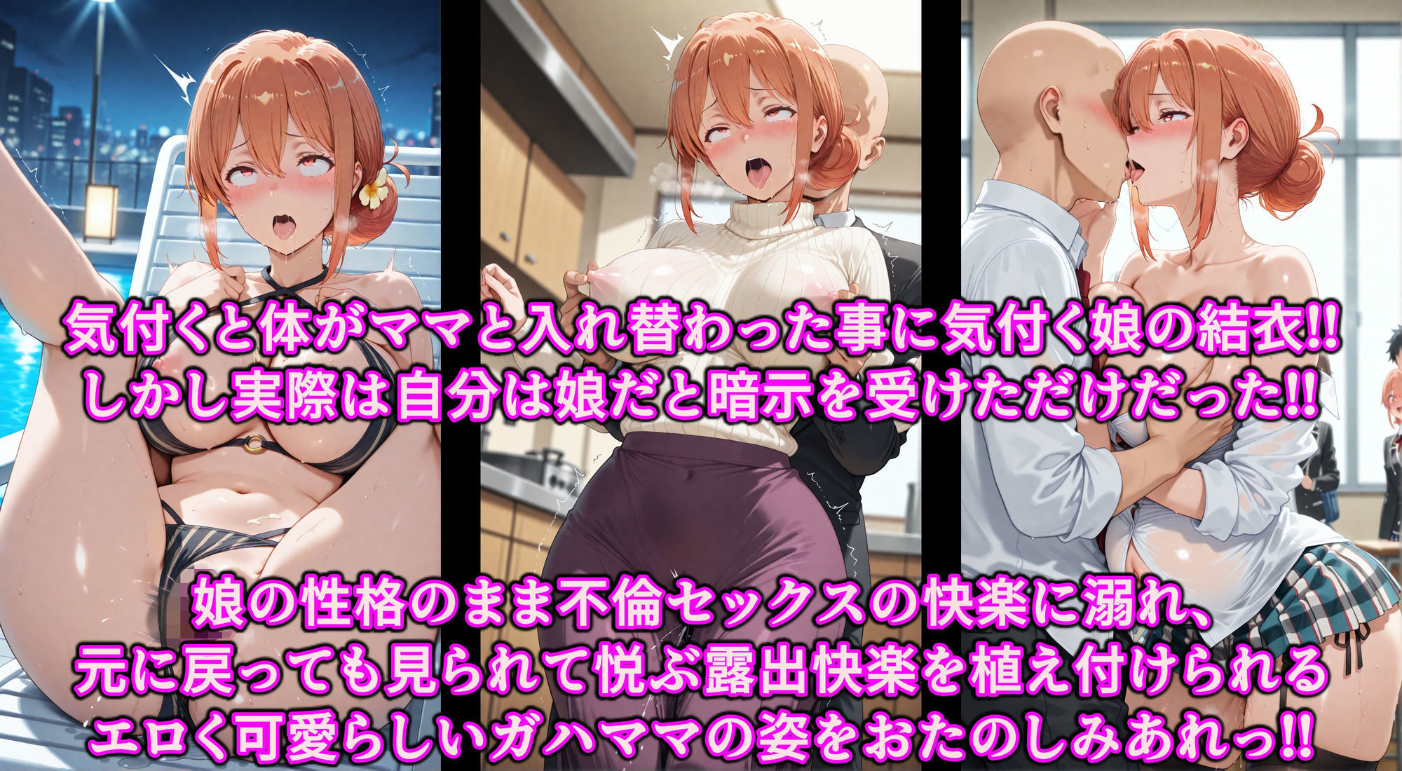 催淫暗示で頭の中を思い通り♪体は人妻！心は娘！？と思い込んだ不倫妻♪認識イジられ変態露出狂に性癖開発 サンプル画像1