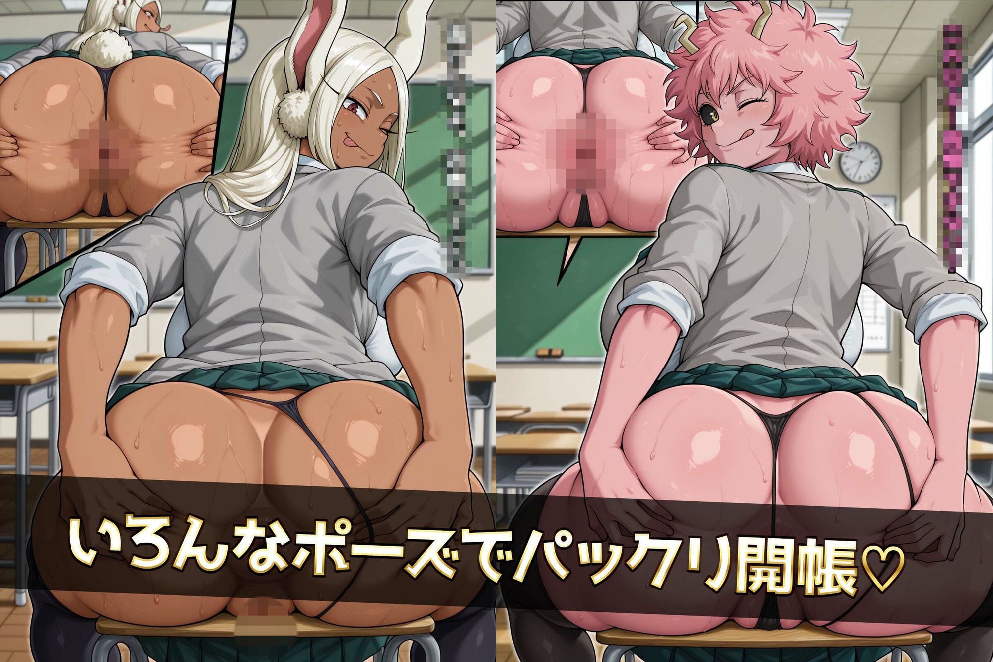 僕のでっかい尻デミアっ！大人気ヒロインたちのセリフ付き尻饗宴CG集！いつでもどこでも見せてくれるっ！アナルくぱぁ、ガニ股、チン媚びあります！ サンプル画像3