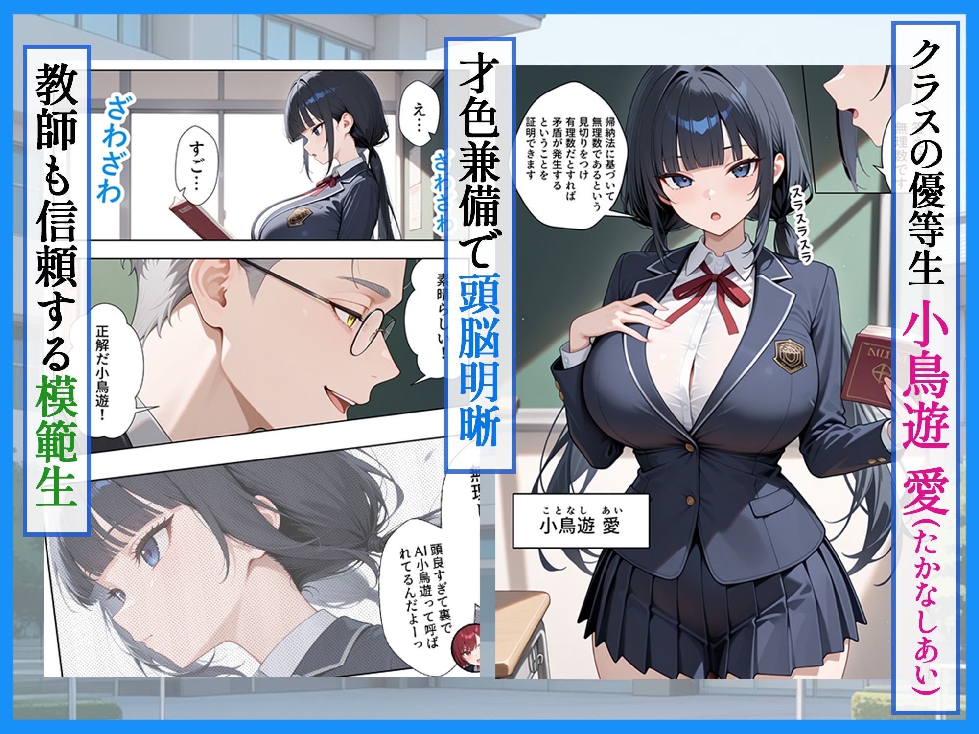 優等生の裏の顔 大好きな先生の弱味を握って寸止めの果てに中出しさせる話 サンプル画像1