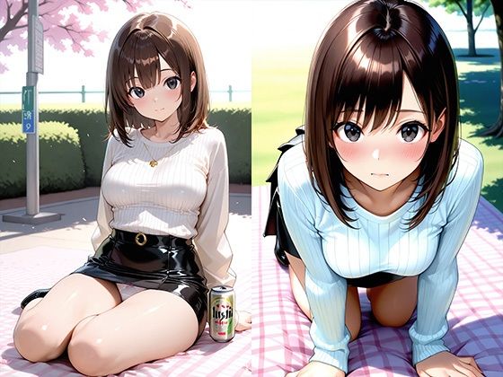 先輩と花見で二人きりになって止まらなくなった話 サンプル画像2