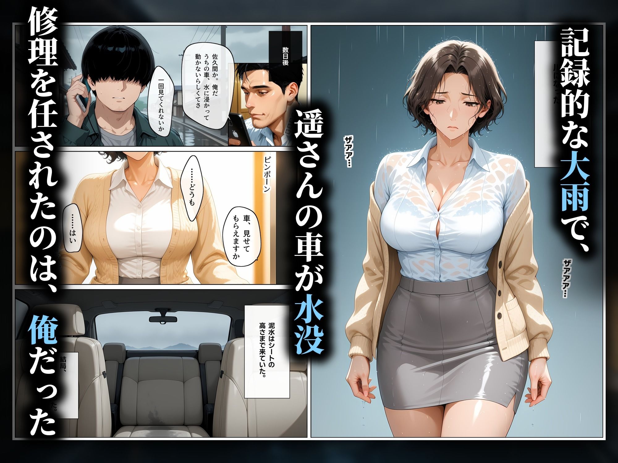 先輩の人妻と車の修理代のかわりにセックスする契約をしたら、三回では終われなくなった話 サンプル画像2