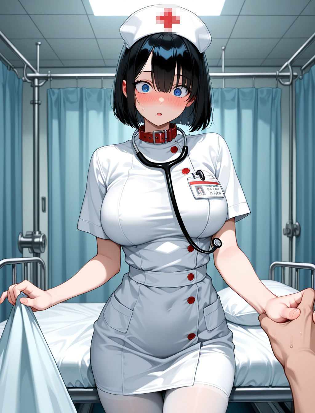 入院中、真面目なド変態巨乳ナースと中出しエッチしまくった サンプル画像2