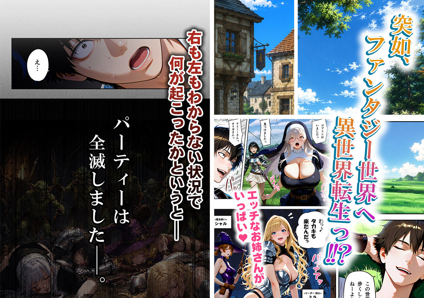 全滅転生 1=媚薬服用痴女戦士達は犯●れて前に進む= サンプル画像1