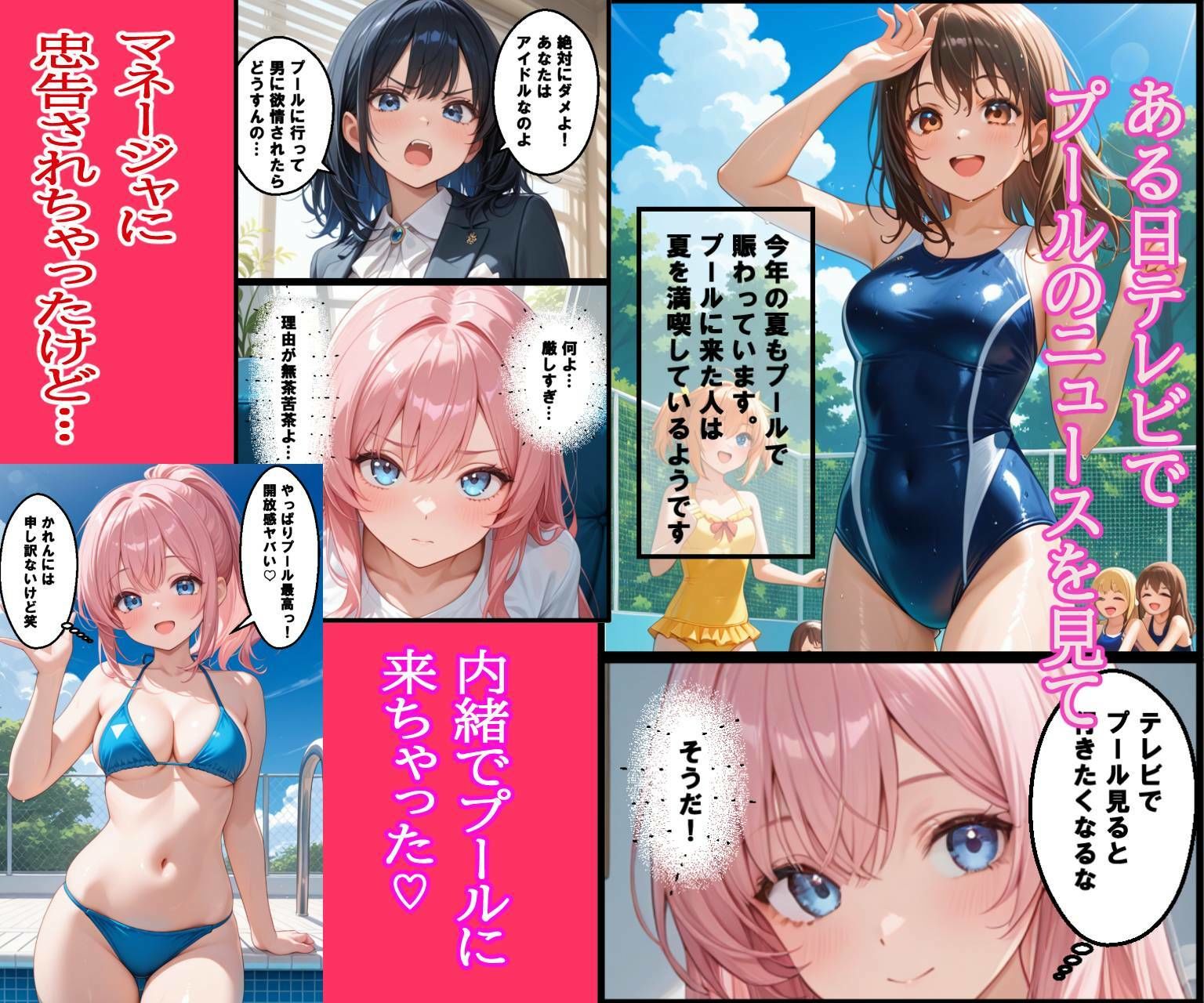 全裸アイドル  プールに遊びに行ったら全裸になちゃった サンプル画像2