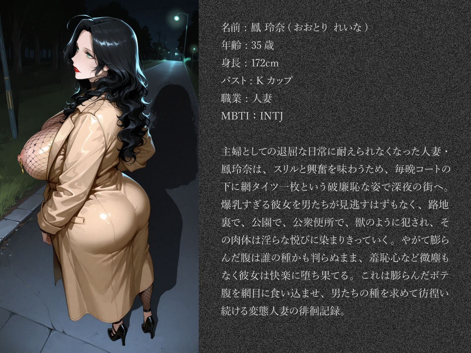 全身網タイツ変態爆乳人妻の深夜徘徊記録 サンプル画像10