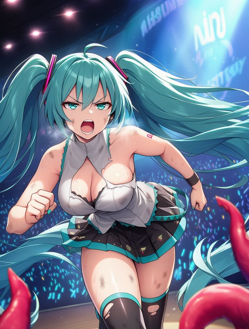 初●ミク vs ぬるぬる触手 サンプル画像3