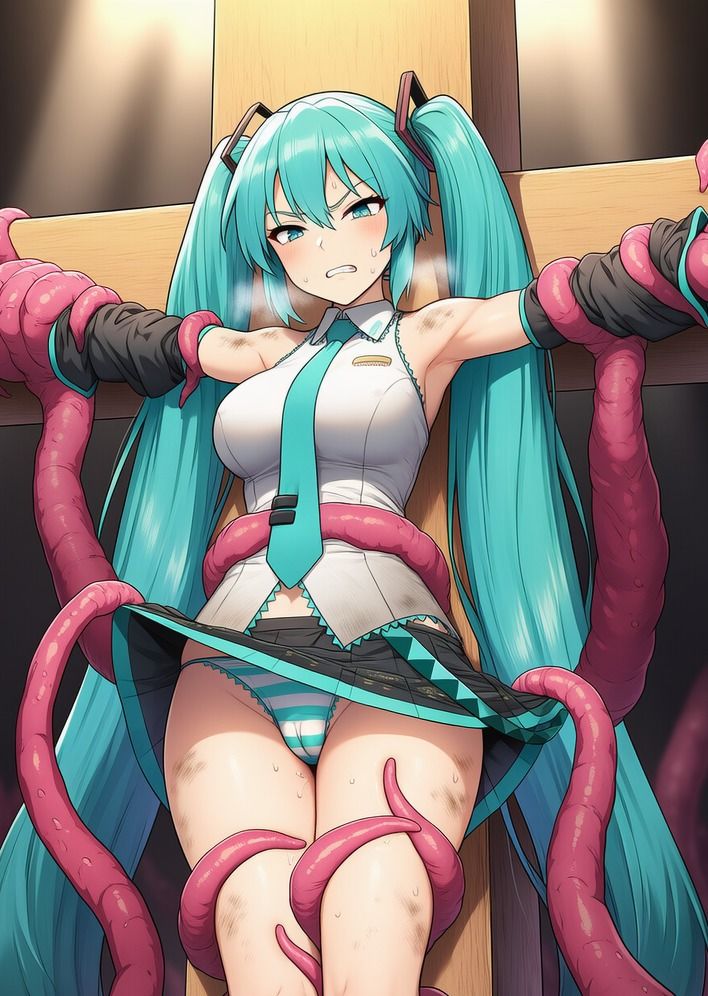 初●ミク vs ぬるぬる触手 サンプル画像4