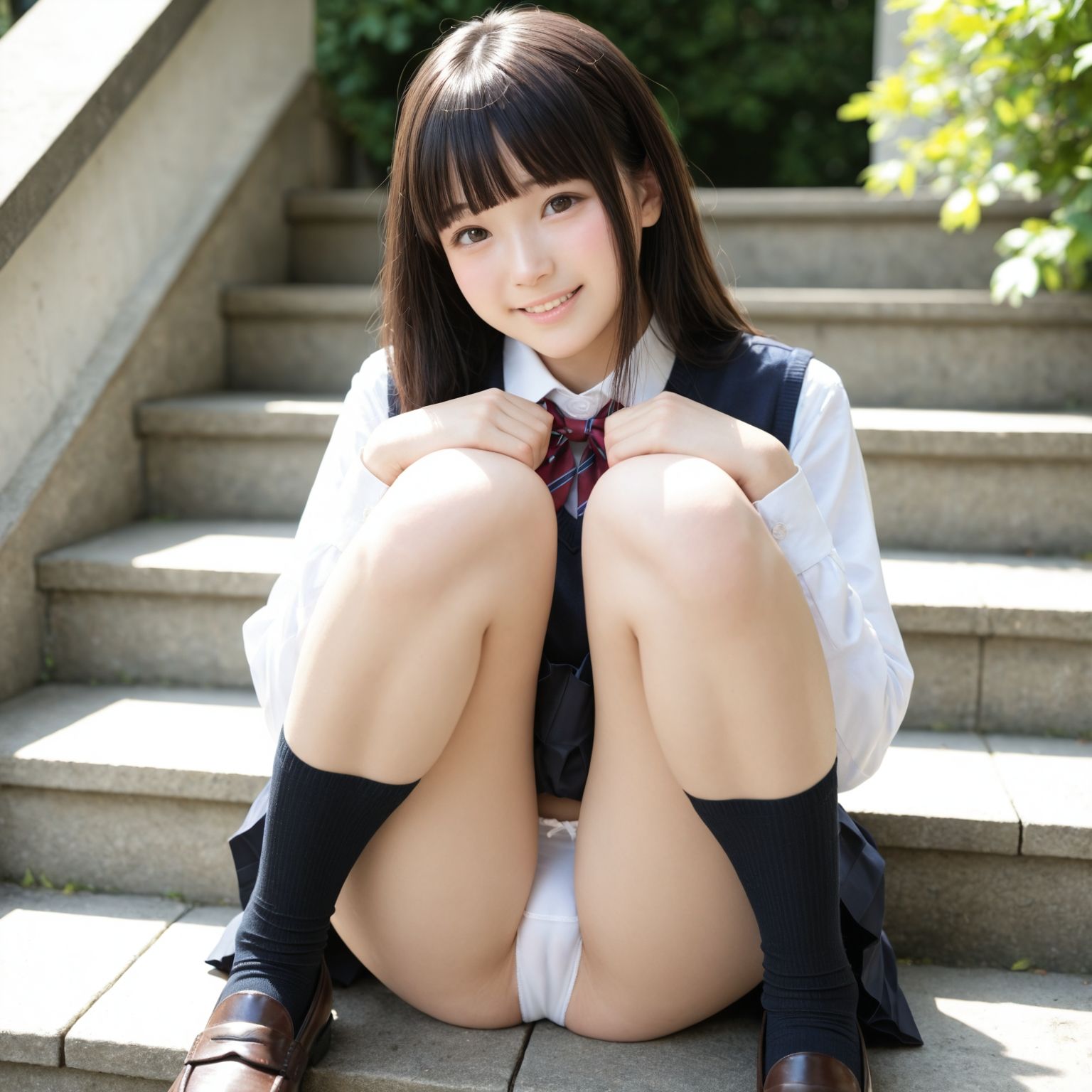 制服パンチラ part-4  【純白パンティー】 サンプル画像1