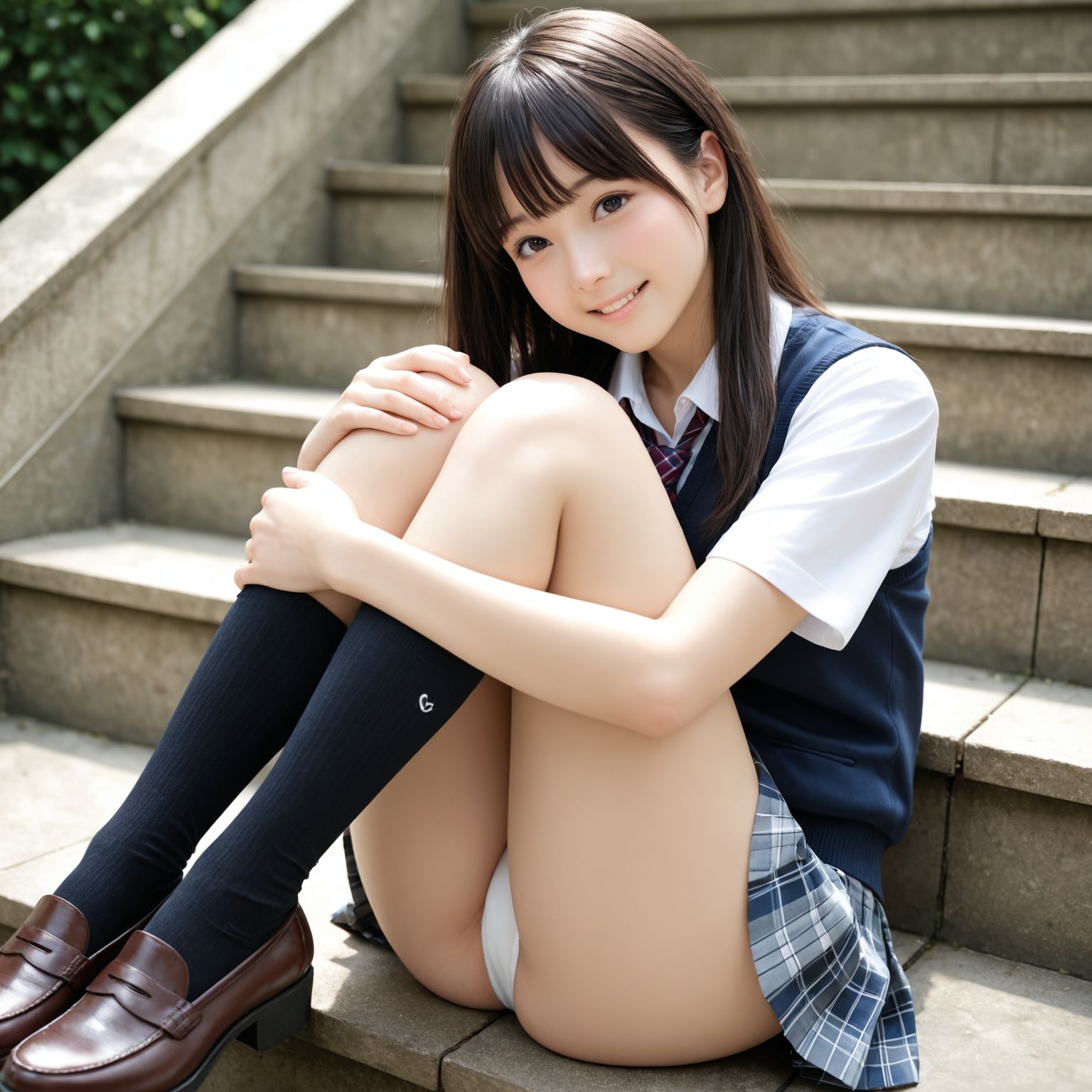 制服パンチラ part-4  【純白パンティー】 サンプル画像3