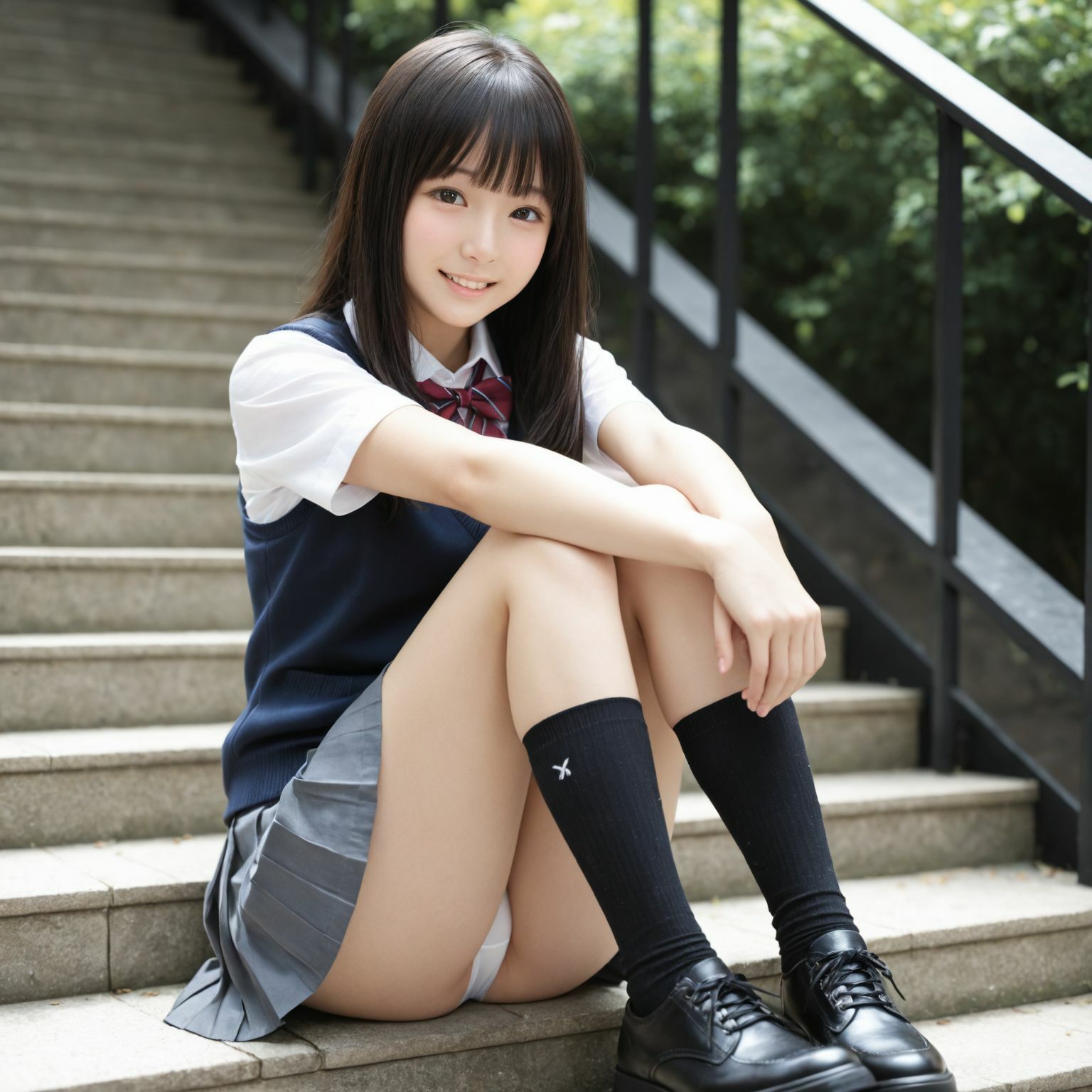制服パンチラ part-4  【純白パンティー】 サンプル画像4