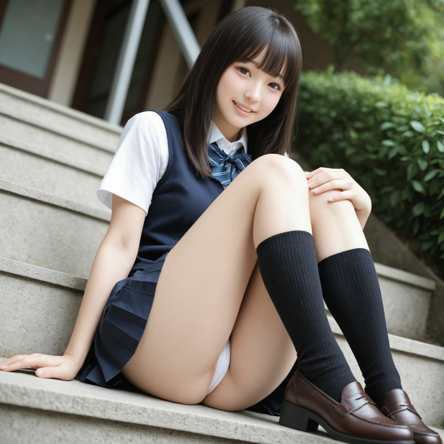 制服パンチラ part-4  【純白パンティー】 サンプル画像5