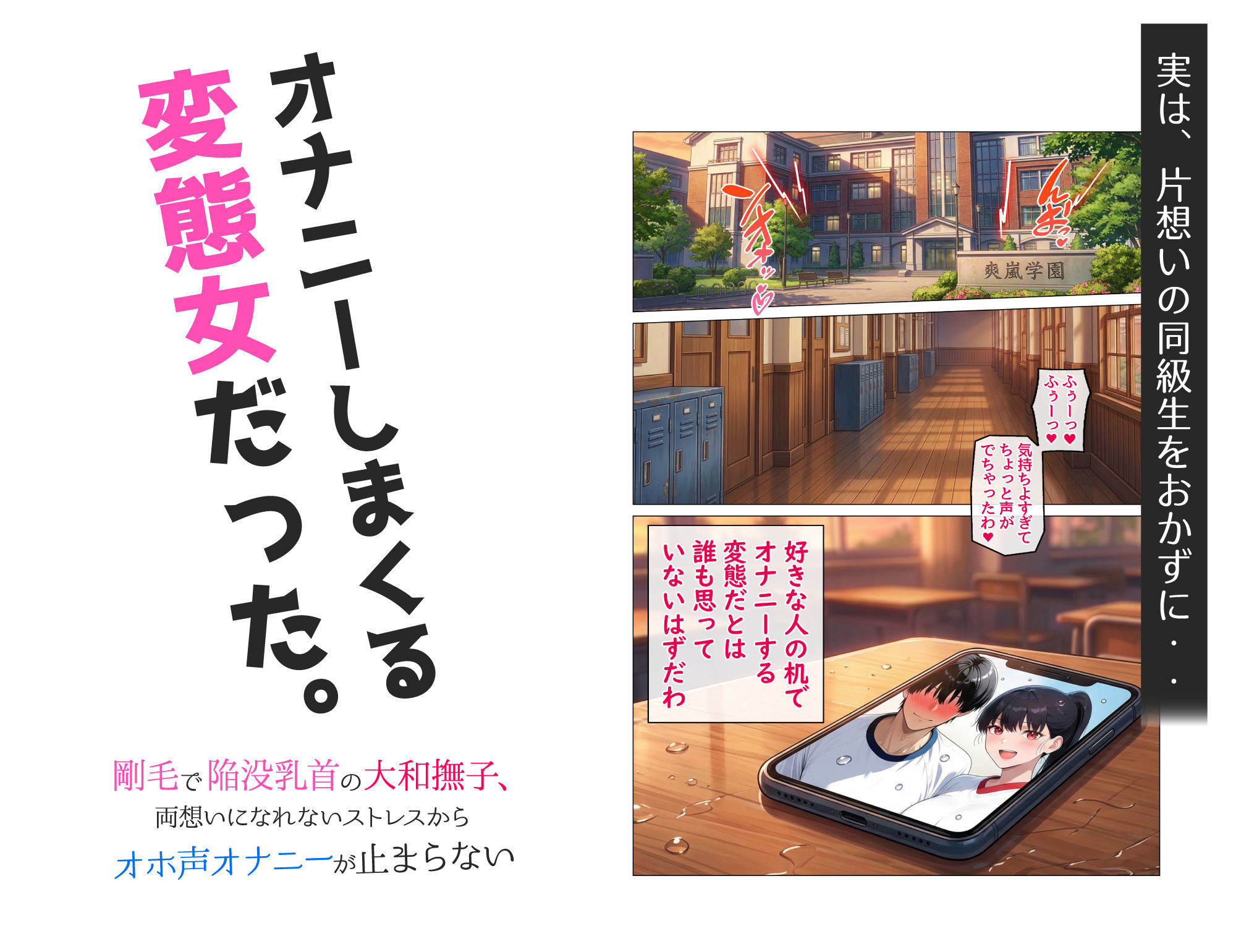 剛毛で陥没乳首の大和撫子、両想いになれないストレスからオホ声オナニーが止まらない サンプル画像3