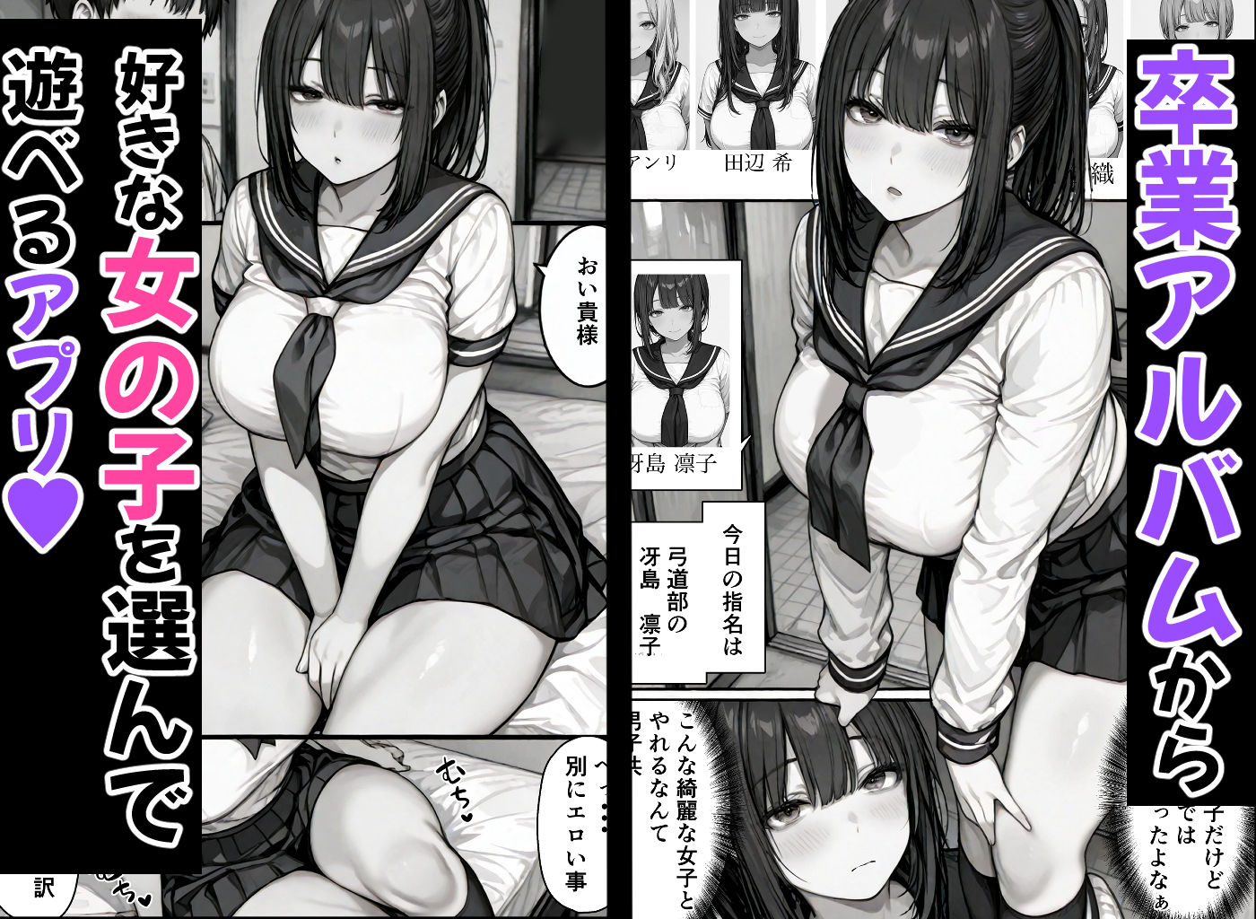 卒アル催●アプリ クラスメイトを催●支配できる卒業アルバム大全集 【総集編・セット作品】 サンプル画像1