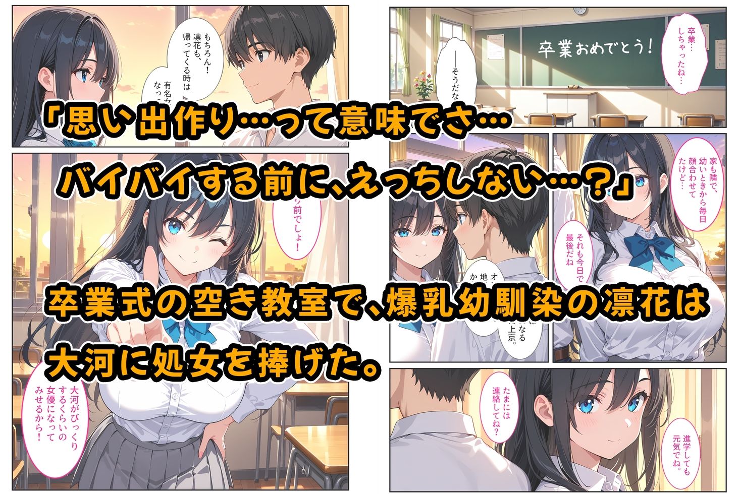 卒業式に処女をくれた爆乳幼馴染がAV女優になっていたので俺の愛とセックスで取り戻す！ サンプル画像1