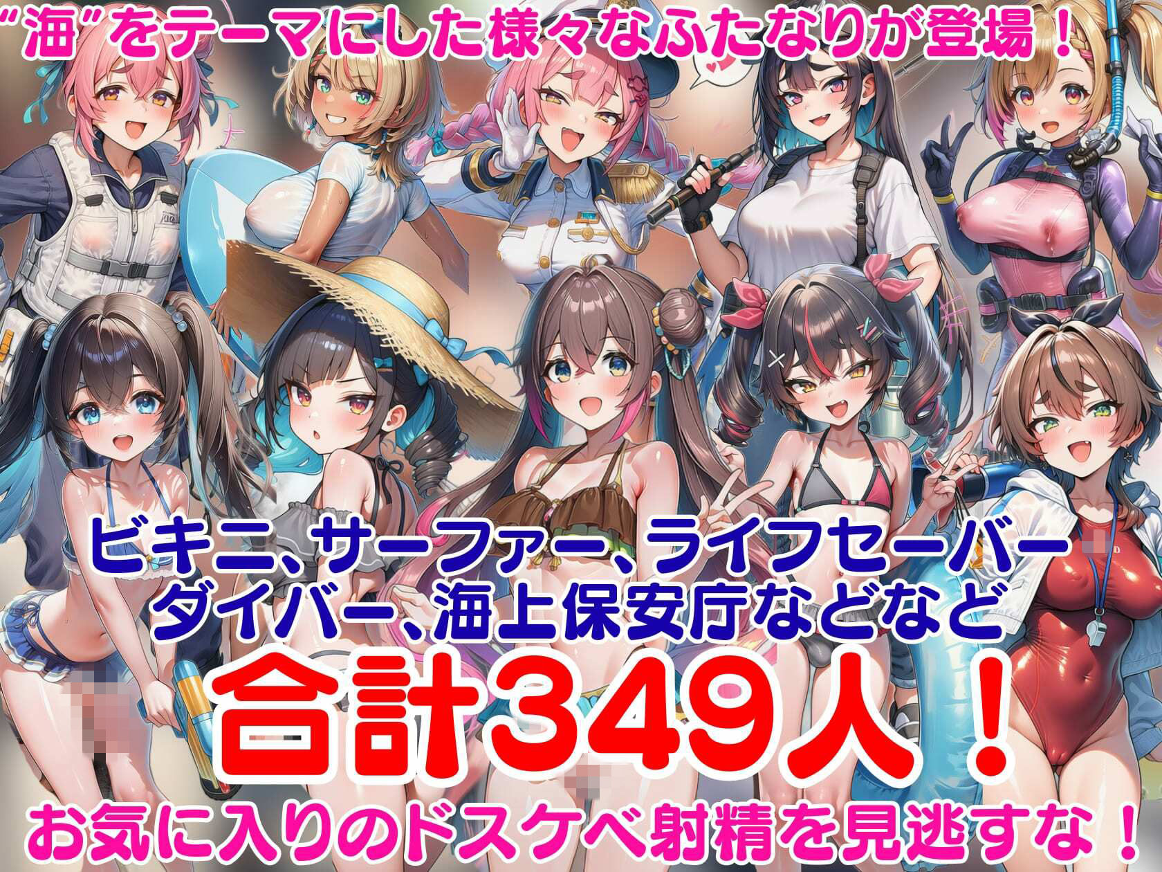 即堕ちふたなりビーチ〜海に集まるドスケベふたなりをオスのマジカルチンポで無様アヘ顔大量射精させる即堕ちCG集〜 サンプル画像3