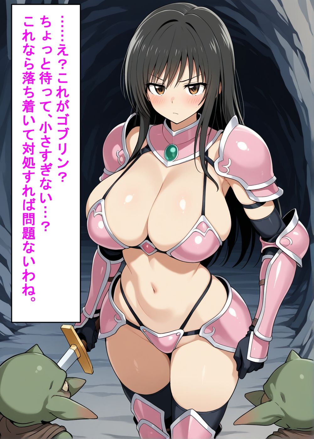 古〇川唯と西〇寺春菜がビキニアーマーで敗北する話 サンプル画像8