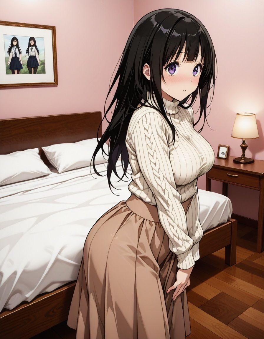 古典部の清楚系巨乳彼女とラブホテルでイチャイチャセックス サンプル画像2